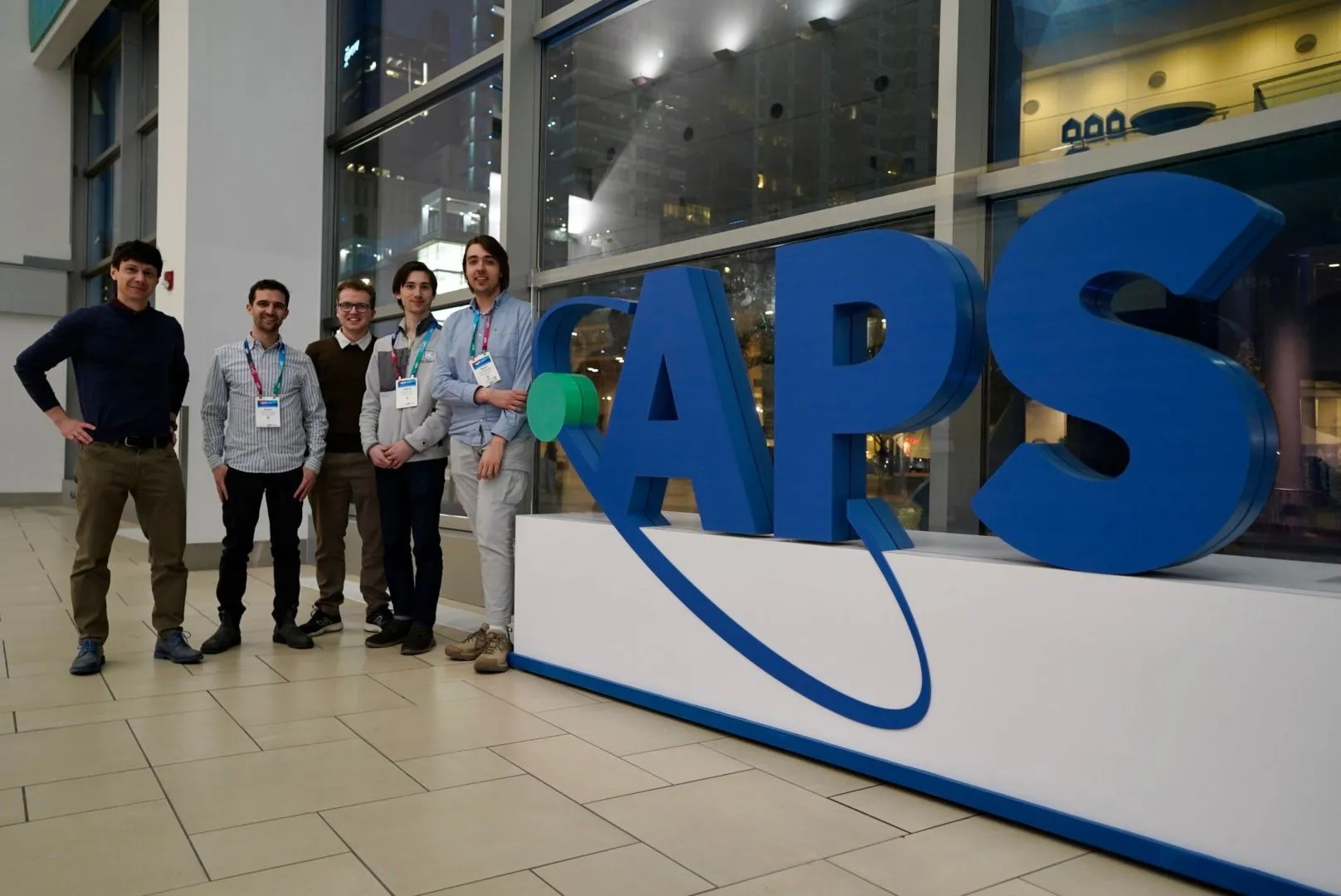 M. Simoncelli, E. Di Lucente, A. Moorhouse, A. Smith, K. Iwanowski at the APS Global Physics Summit, Denver 2026